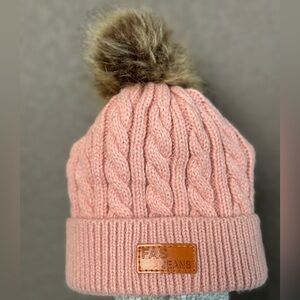 Warm baby Girls Winter Hat with Pompom Ears Knitted Toddler Beanie